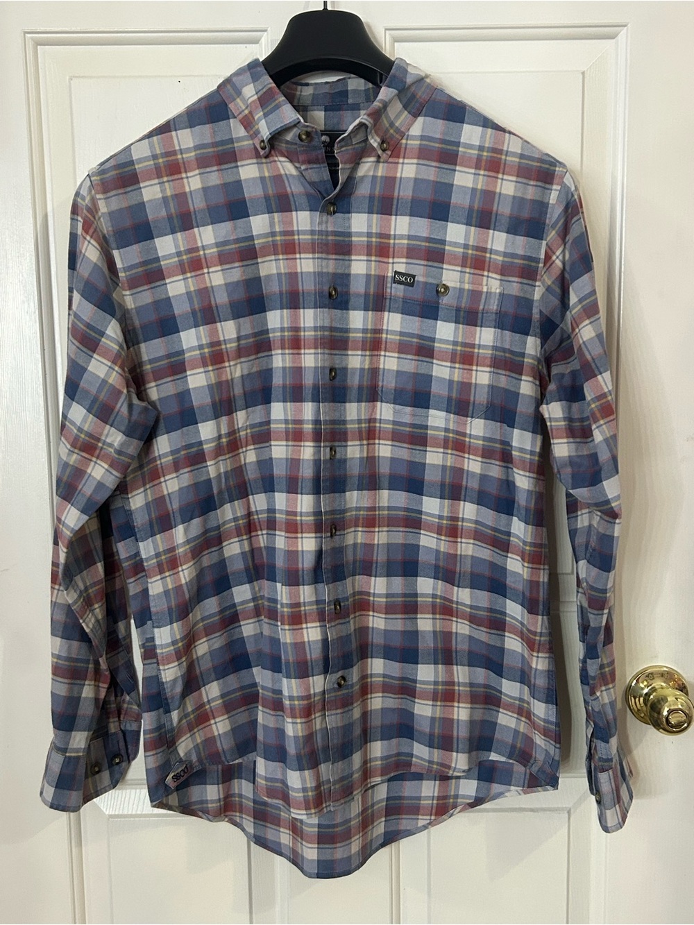 Southern Shirt Co Mens Medium Plaid Button Down Shirt SSCO Cotton Blend - Picture 1 of 7